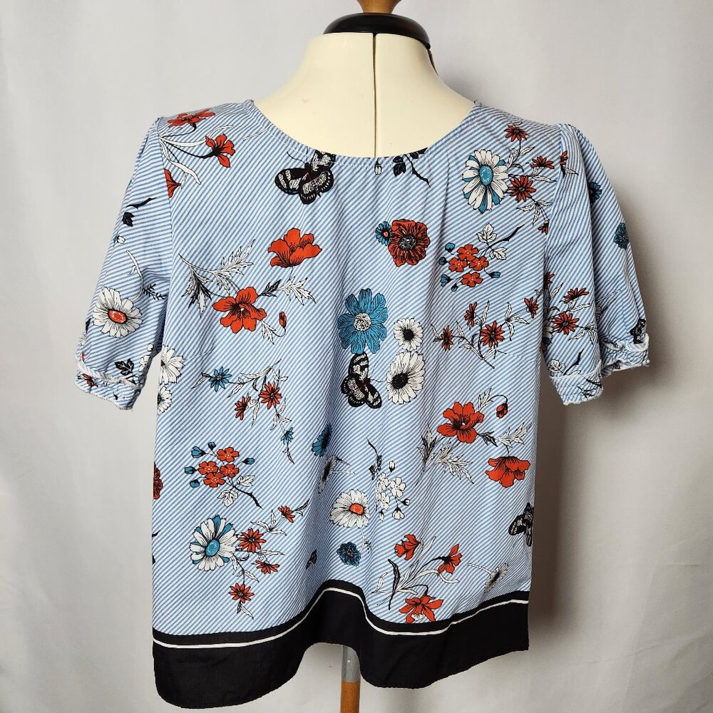 Poplin Summer Floral Blouse